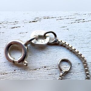 Vintage Sterling Silver Box Chain Necklace 15.75” 925 Italy Dainty Minimalist